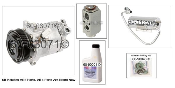 Saab 9-3 2.8L V6 2006-2010 New OEM Sanden 8628 A/C AC Compressor FULL KIT 12792669